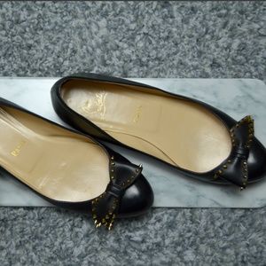 Christian Louboutin Ballalarina Leather Bow Flats